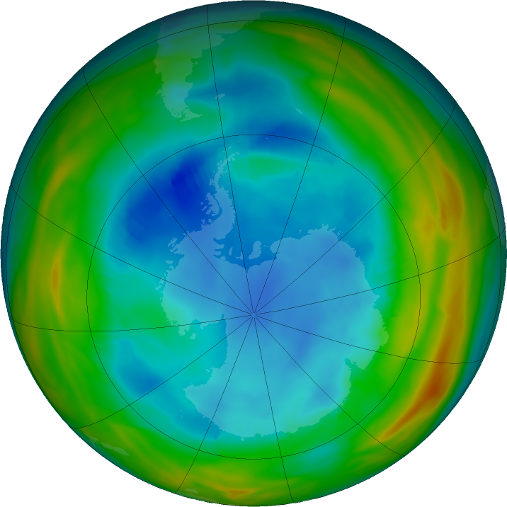 Antarctic ozone map for 05 August 2017
